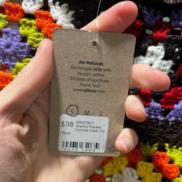 Pitaya Granny Square Crochet Crop Tube Top - Picture 5 of 6